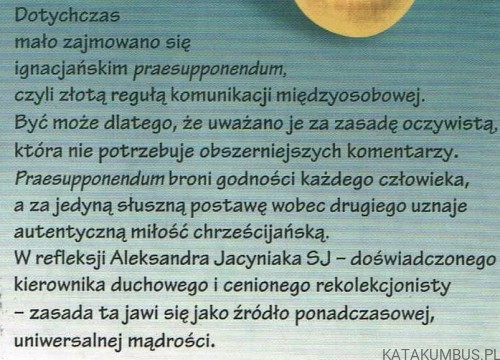 Zrozumieć bliźniego. ALEKSANDER JACYNIAK SJ