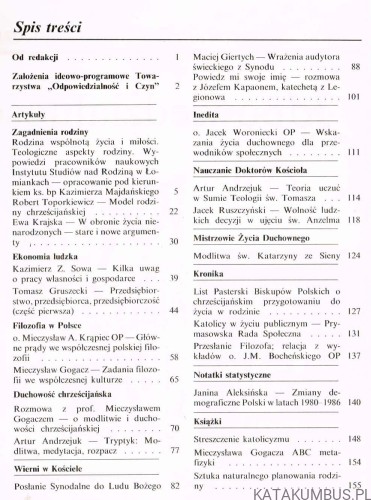 Odpowiedzialność i czyn / Kwartalnik katolicko-społeczny nr 1/1988