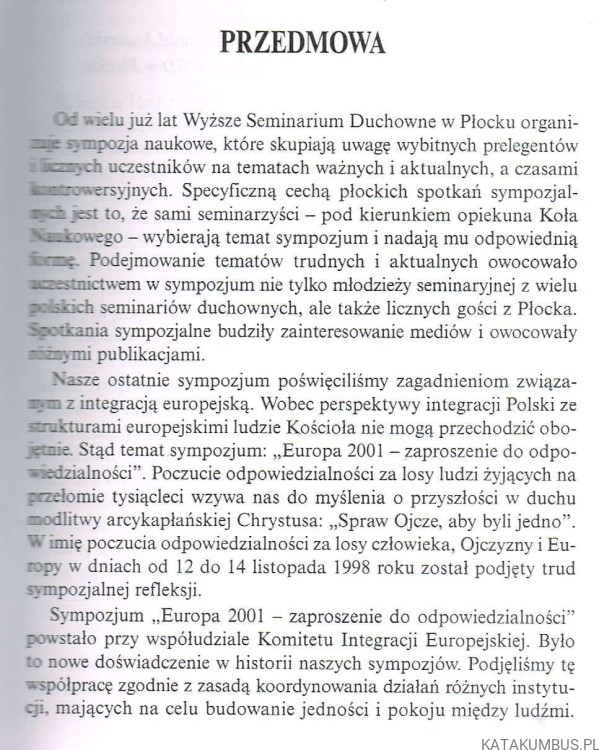 Europa 2001. Zaproszenie do odpowiedzialności / Ks. Andrzej Kobyliński, Ks. Henryk Seweryniak