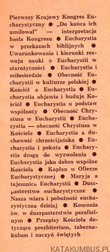 II Krajowy Kongres Eucharystyczny. Pomoce teologiczno-duszpasterskie dla parafii. red. bp. STANISŁAW NAPIERAŁA
