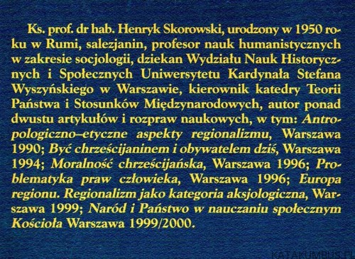 Człowiek kultura świat. ks. HENRYK SKOROWSKI