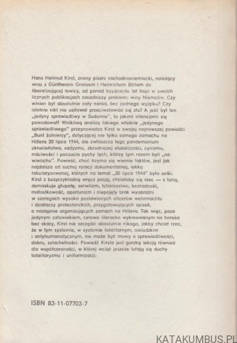 Bunt Żołnierzy. Powieść o 20 lipca 1944. HANS HELLMUT KIRST