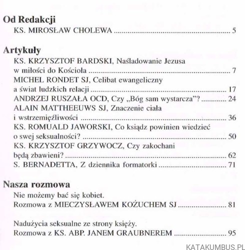 Dojrzałość i celibat / PASTORES - 21(4) 2003 Jesień