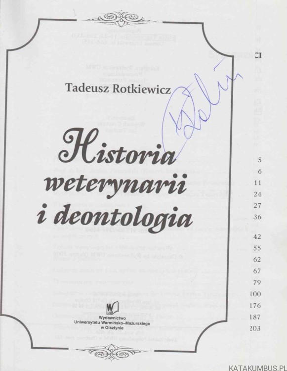 Historia Weterynarii i deontologia. TADEUSZ ROTKIEWICZ