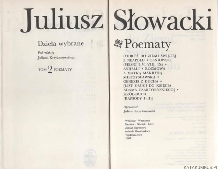 Juliusz Słowacki. Dzieła wybrane. Red. JULIAN KRZYŻANOWSKI