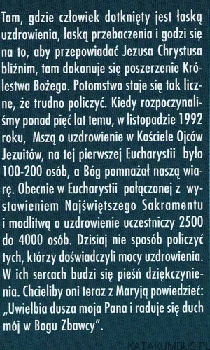 Jezus uzdrawia w Eucharystii . JÓZEF KOZŁOWSKI SJ