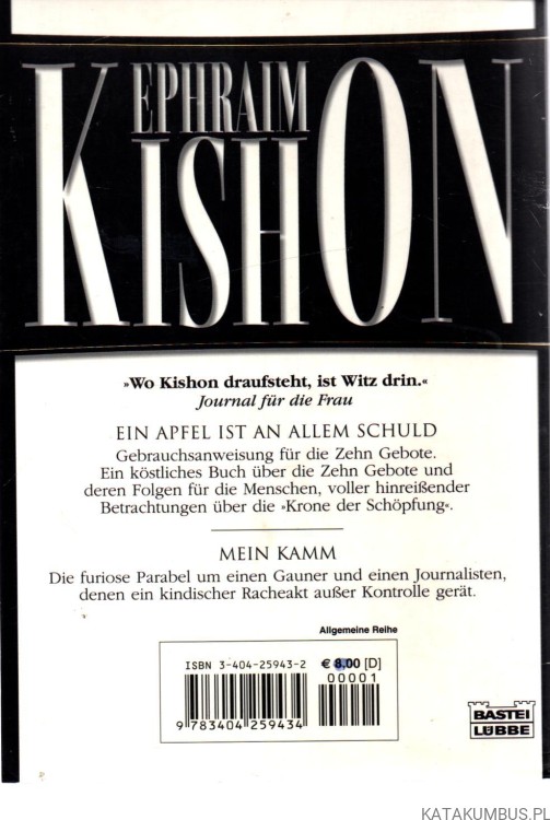Ein Apfel Ist An Allem Schuld; Mein Kamm. (j. niemiecki) EPHRAIM KISHON