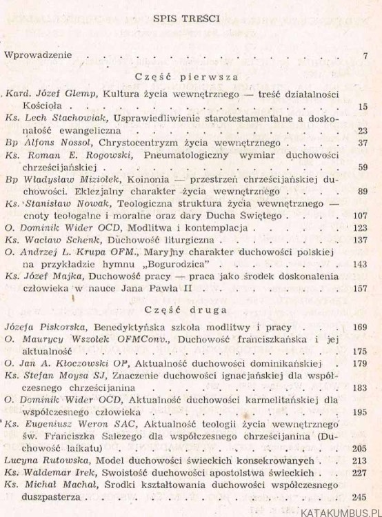 Kultura życia wewnętrznego. Ks. JAN KRUCINA