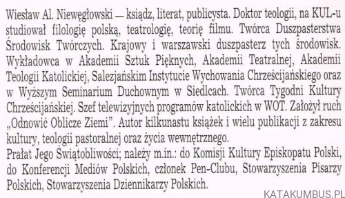 Nowe przymierze Kościoła i środowisk twórczych w Polsce w latach 1964 - 1996. Ks. Wiesław Al. Niewęgłowski