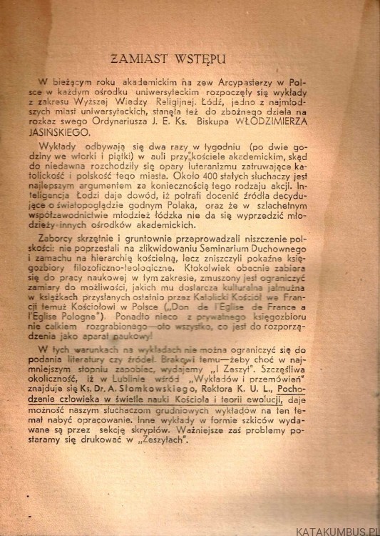 Rozum i wiara. Ks. Dr WITOLD PIETKUN