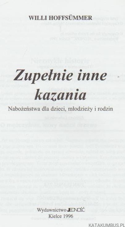 Zupełnie inne kazania. WILLI HOFFSUMMER