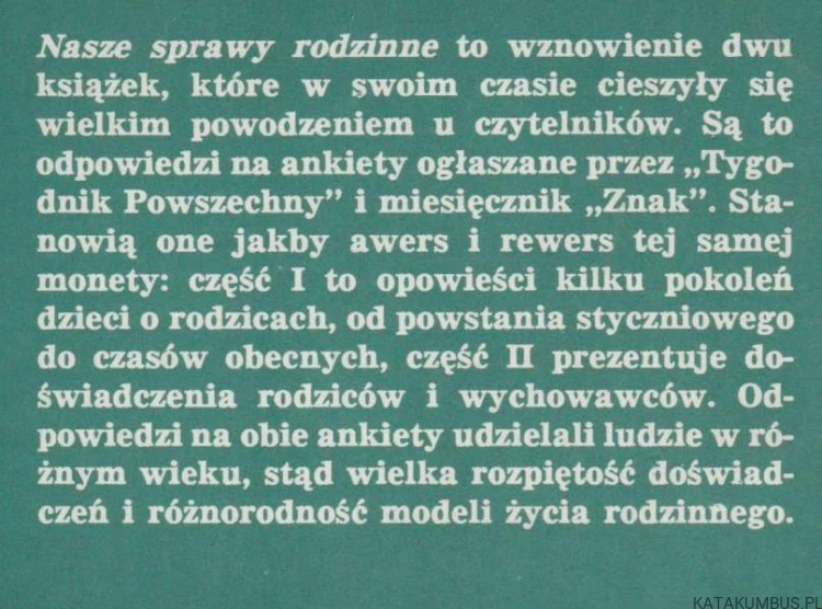 Nasze sprawy rodzinne. JÓZEFA HENNELOWA, MAREK SKWARNICKI