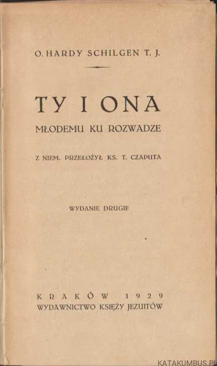 Ty i Ona. O. HARDY SCHILGEN T. J. 1929r.
