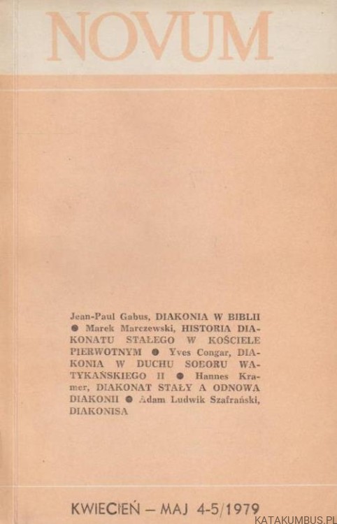 Novum. Nr 4-5. Kwiecień-maj 1979 Red. ANNA JAWORSKA