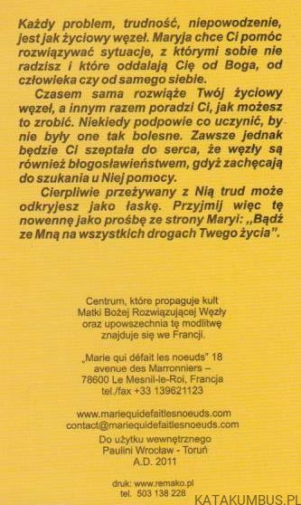 Nowenna do Matki Bożej Rozwiązującej Węzły. PRACA ZBIOROWA