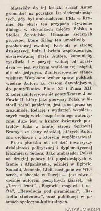 Wzgórze watykanusa. KAZIMIERZ SIDOR