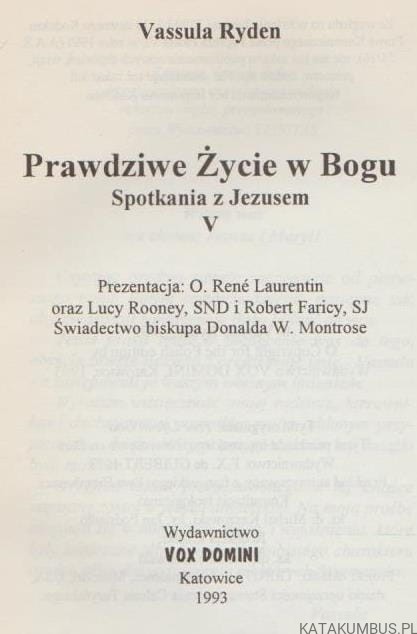 Prawdziwe Życie w Bogu. Tom V. VASSULA RYDEN