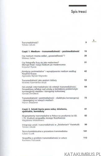 Sztuki w przestrzeni transmedialnej. Red. TOMASZ ZAŁUSKI.