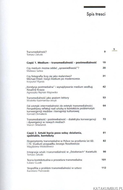 Sztuki w przestrzeni transmedialnej. Red. TOMASZ ZAŁUSKI.