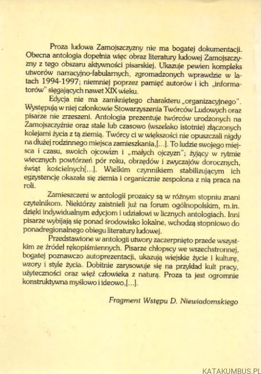 Drzewo życia. Antologia prozy ludowej Zamojszczyzny. DONAT NIEWIADOMSKI.