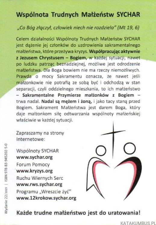 ,,Co Bóg złączył, człowiek niech nie rozdziela" (Mt 19,6). SYCHAR