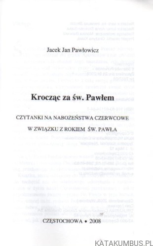 Krocząc za św. Pawłem. JACEK JAN PAWŁOWICZ
