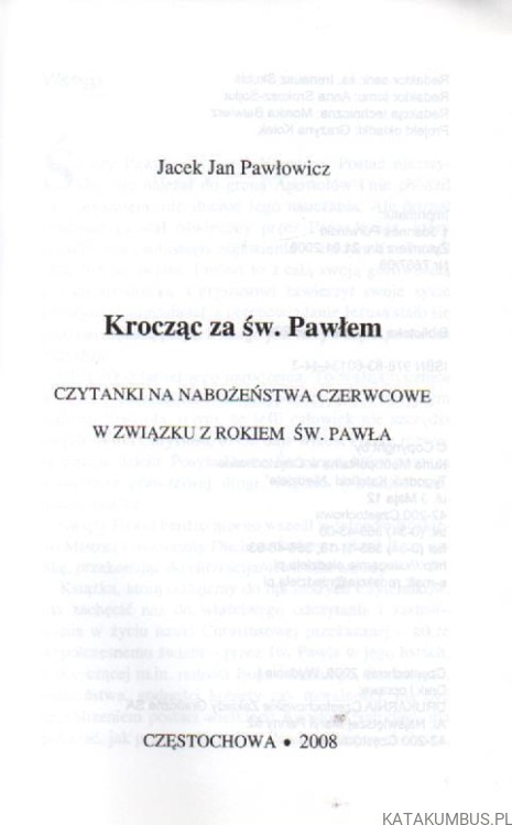 Krocząc za św. Pawłem. JACEK JAN PAWŁOWICZ