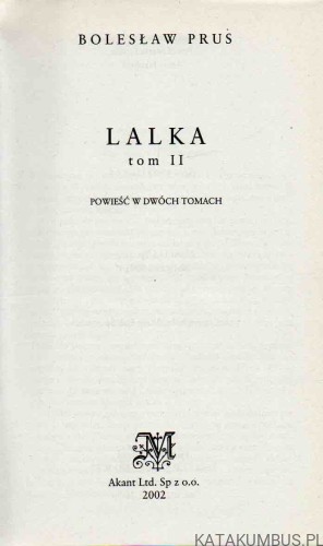 LALKA. Tom II. BOLESŁAW PRUS