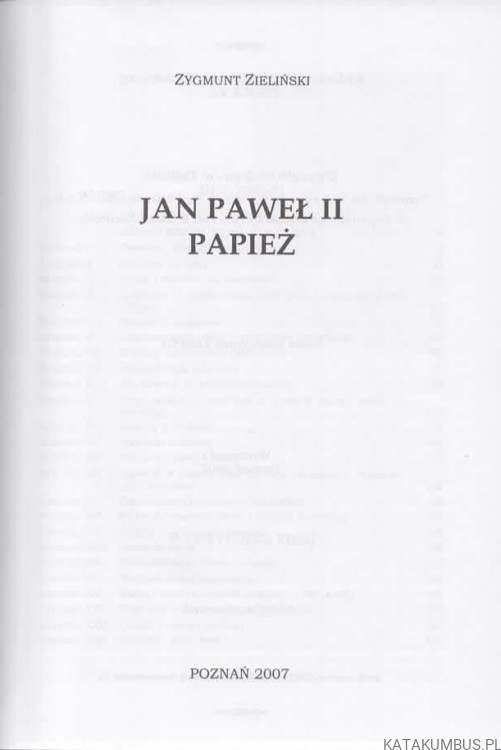 Jan Paweł II Papież. ZYGMUNT ZIELIŃSKI