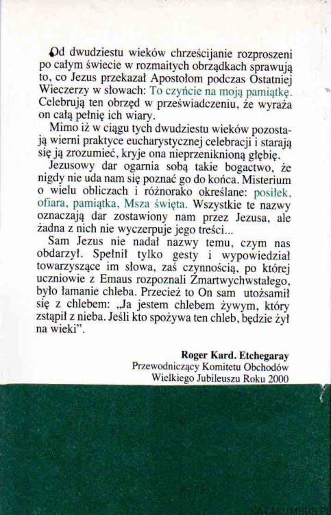 Eucharystia sakrament nowego życia. Red. BARBARA GŁODEK