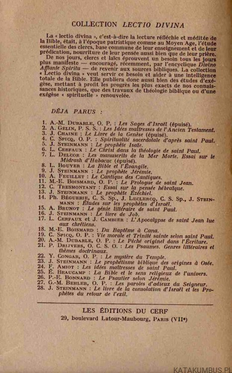 Dieu et l'homme. Selon le Nouveau Testament. C. SPICQ, O. P.