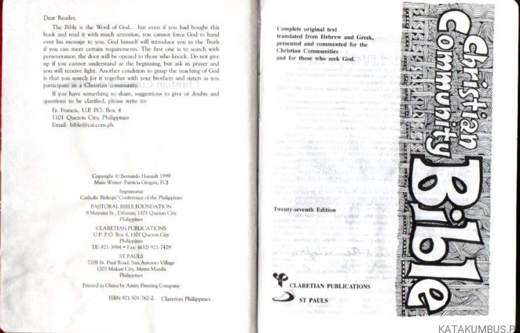 Christian Community Bible. BERNARDO HURAULT