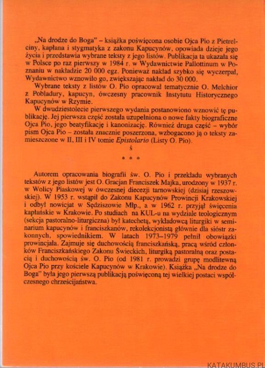Na drodze do Boga. O. GRACJAN MAJKA OFM.