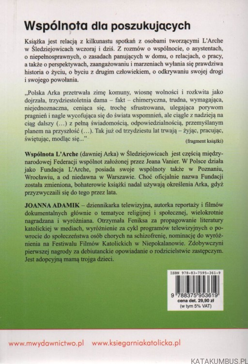 L'Arche. Wspólnota dla poszukujących. JOANNA ADAMIK