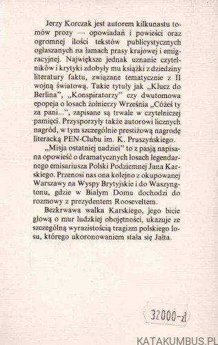 Misja ostatniej nadziei. JERZY KORCZAK