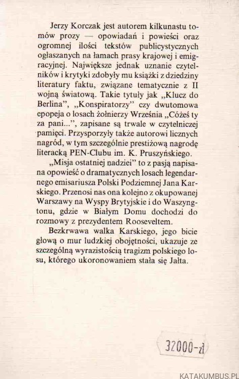 Misja ostatniej nadziei. JERZY KORCZAK