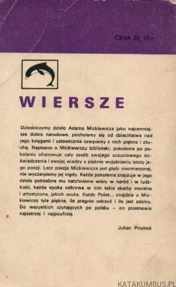 Wiersze. ADAM MICKIEWICZ