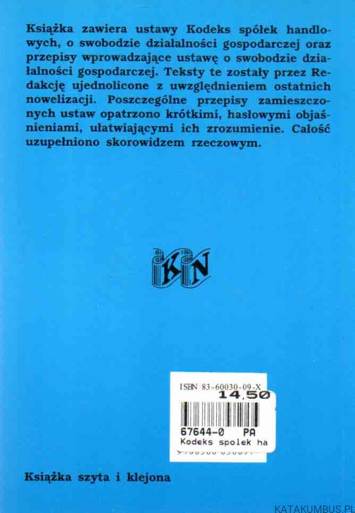Kodeks spółek handlowych. OPR. ROMAN JACHMAN2