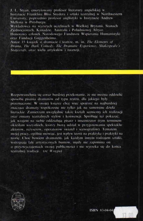 Współczesny dramat w teorii i scenicznej praktyce. J. L. STYAN