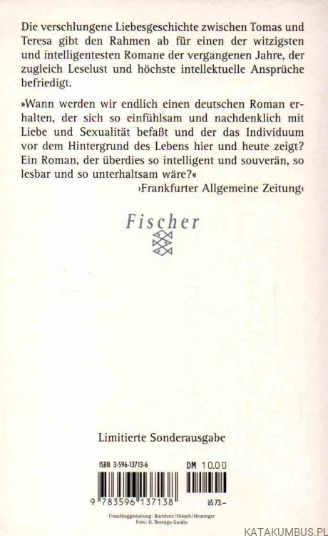 Die unerträgliche Leichtigkeit des Seins. MILAN KUNDERA