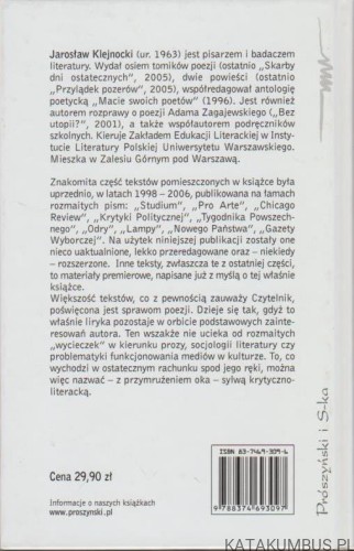 Literatura w czasach zarazy. JAROSŁAW KLEJNOCKI 2