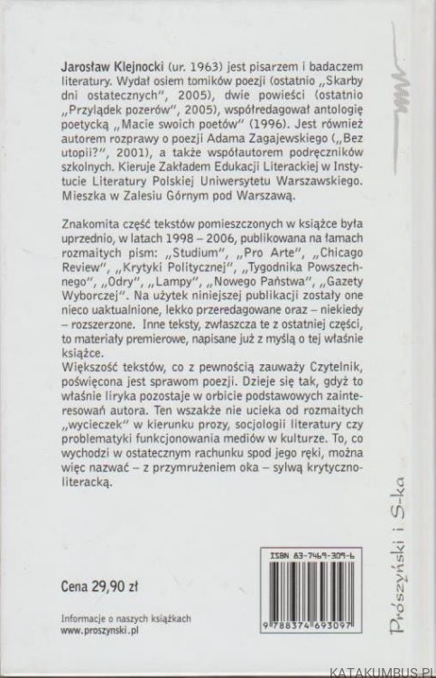Literatura w czasach zarazy. JAROSŁAW KLEJNOCKI 2