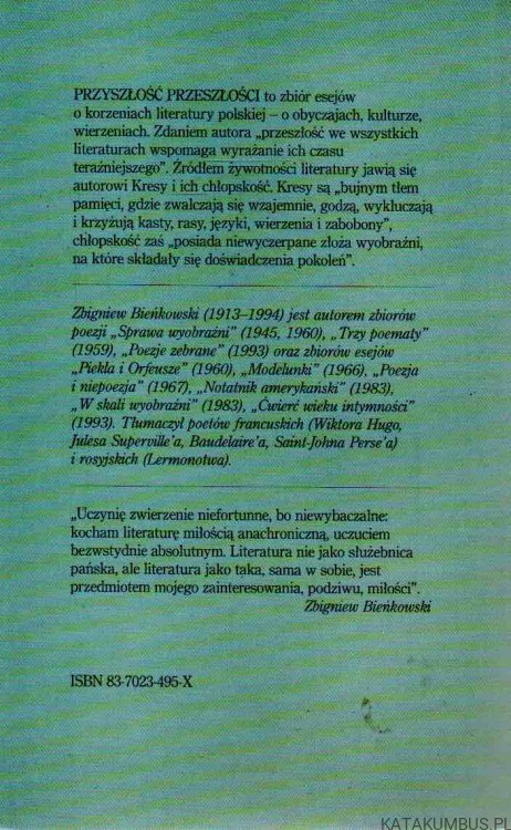 Przyszłość przeszłości. ZBIGNIEW BIEŃKOWSKI