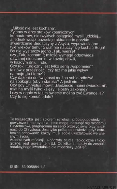 Odpowiedzieć na miłość. DANUTA PIEKARZ