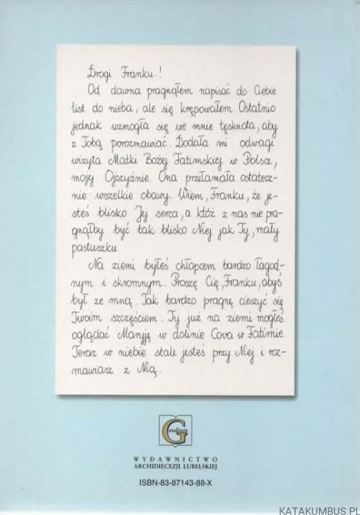 Listy do Franka. O. STANISŁAW KAŁDON OP