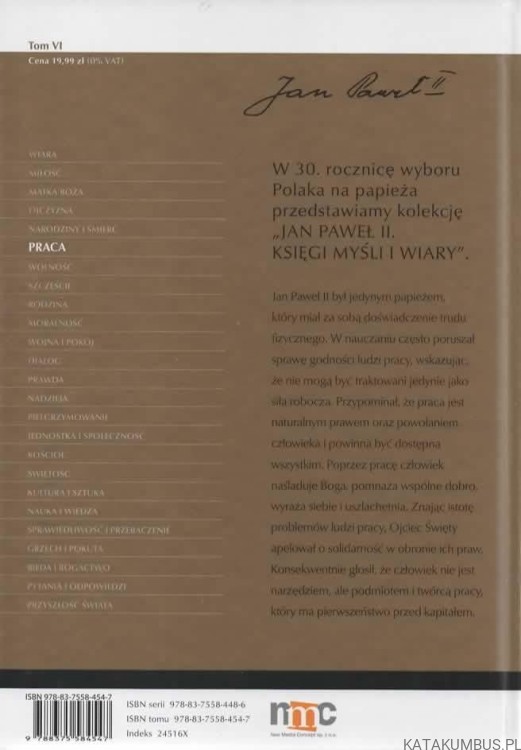 Praca. Jan Paweł II. Księgi myśli i wiary. PRACA ZBIOROWA