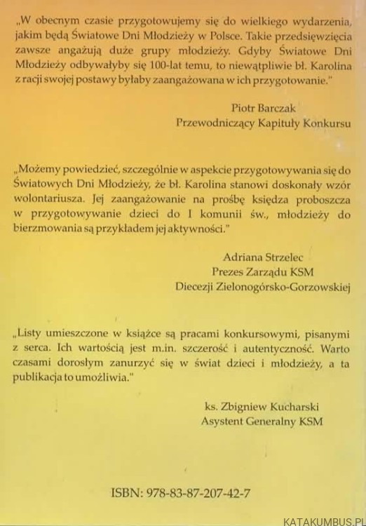 "List do bł. Karoliny" Red. ŁUKASZ BRODZIK, Ks. ZBIGNIEW KUCHARSKI