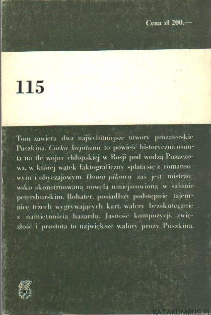 Córka Kapitana Dama Pikowa. ALEKSANDER PUSZKIN