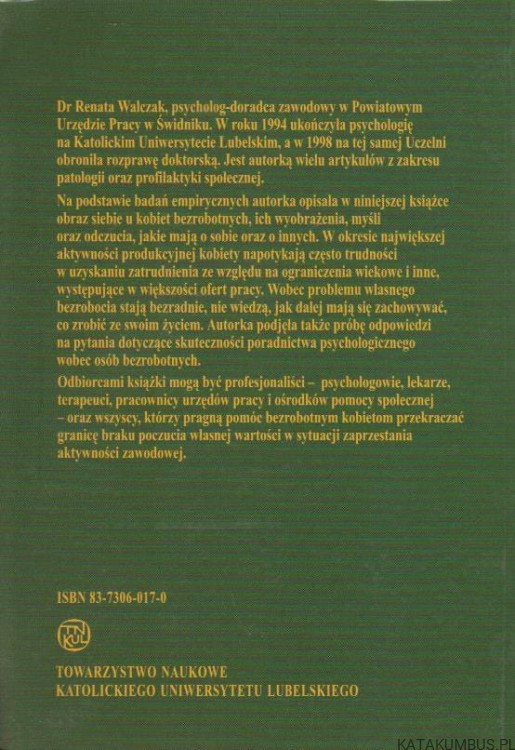 Obraz siebie u kobiet długotrwale bezrobotnych. RENATA WALCZAK