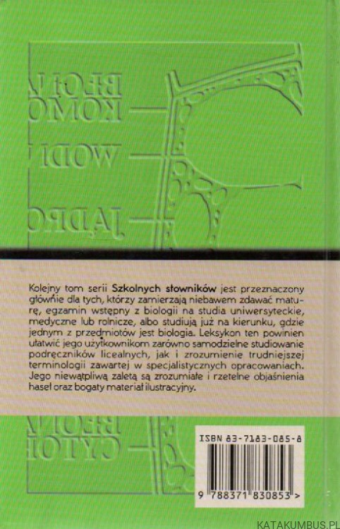 Szkolny słownik biologiczny. LESZEK TRZĄSKI